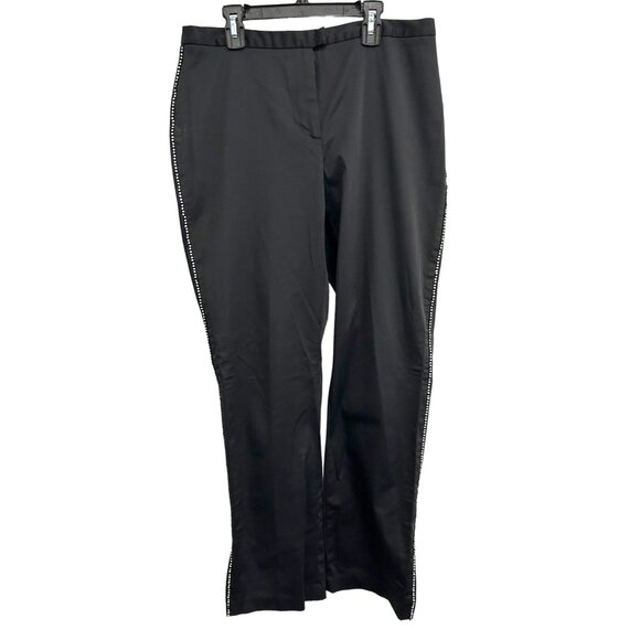 Express Stretch Black Pants With Rhinestone Trim Sz 10 - Picture 1 of 9